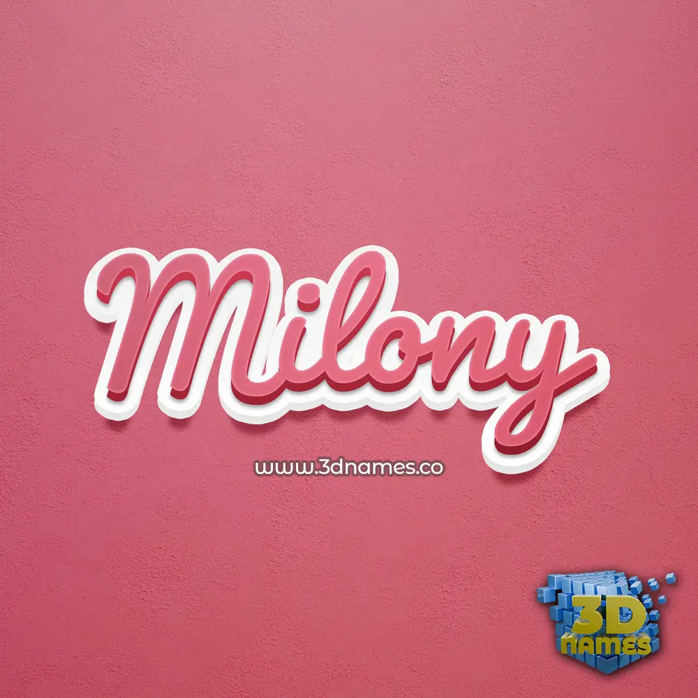 milony in Red Scribble style - 3D name wallpaper