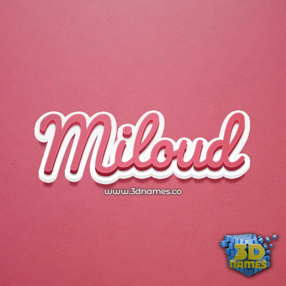 miloud in Red Scribble style - 3D name wallpaper