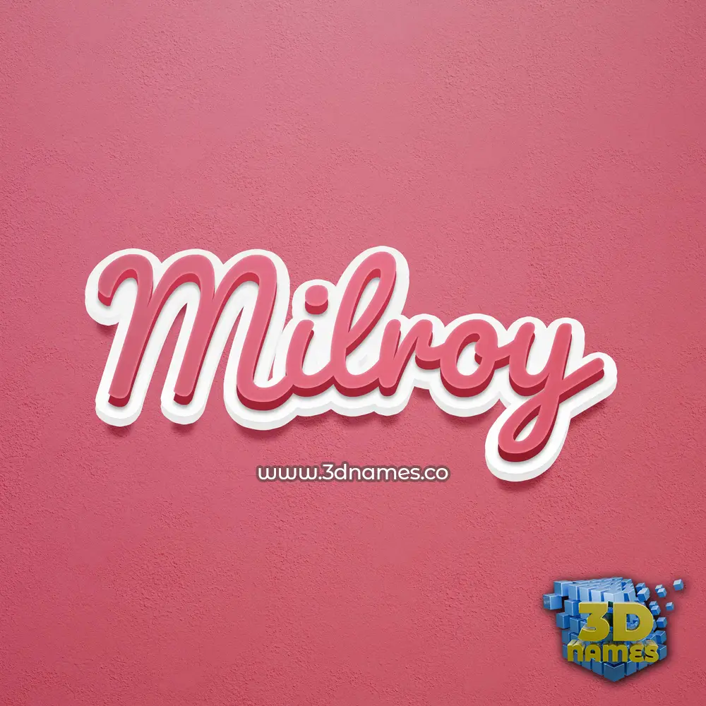 milroy in Red Scribble style - 3D name wallpaper