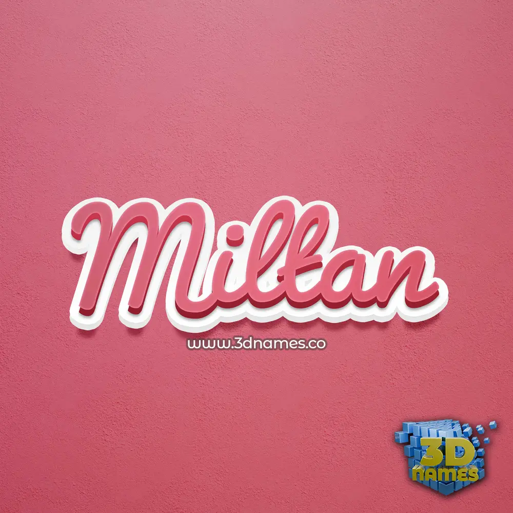 miltan in Red Scribble style - 3D name wallpaper