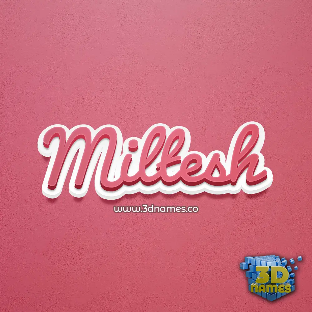 miltesh in Red Scribble style - 3D name wallpaper