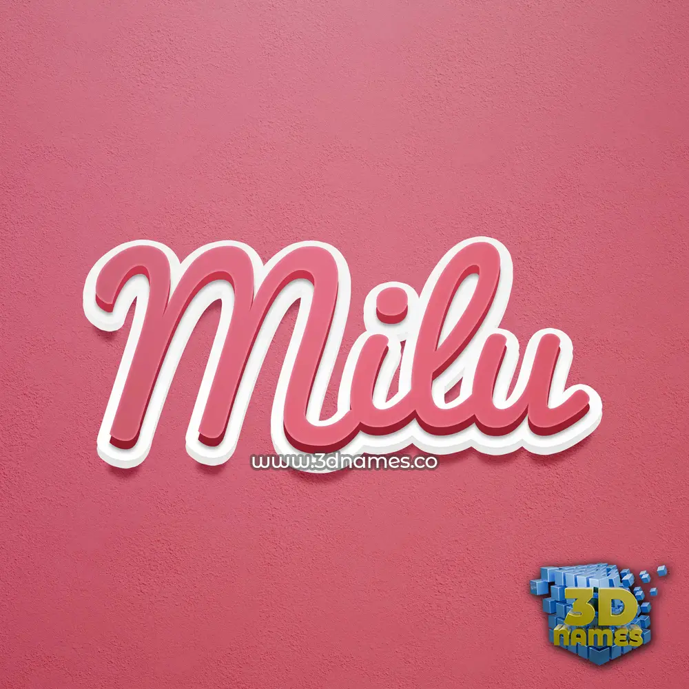milu in Red Scribble style - 3D name wallpaper