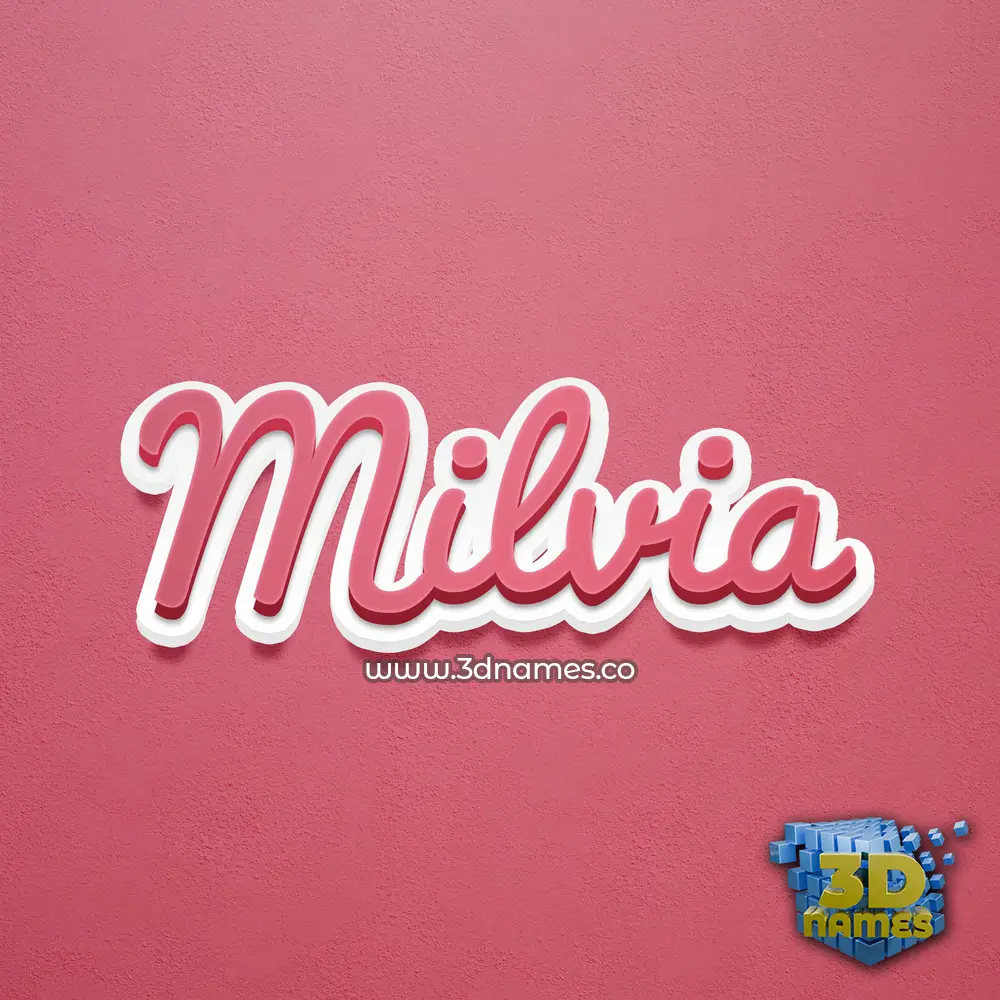 milvia in Red Scribble style - 3D name wallpaper