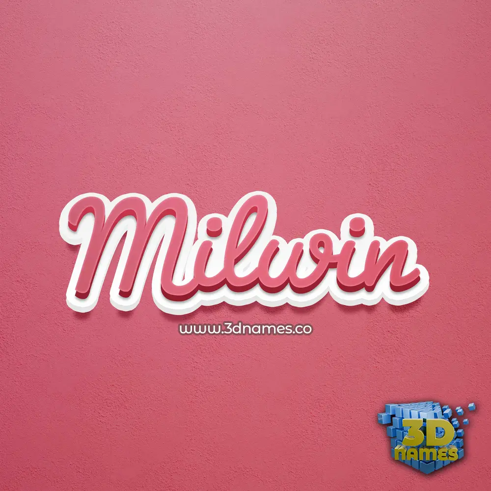 milwin in Red Scribble style - 3D name wallpaper