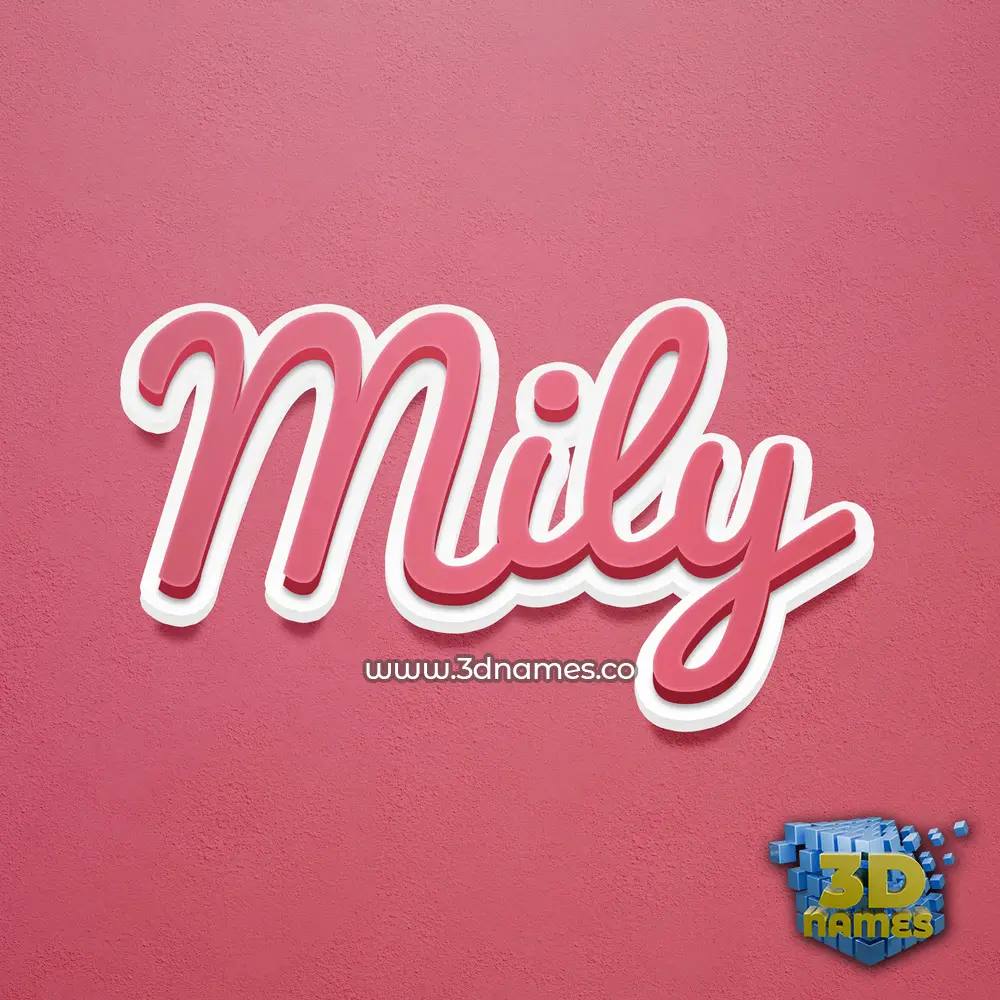 mily in Red Scribble style - 3D name wallpaper