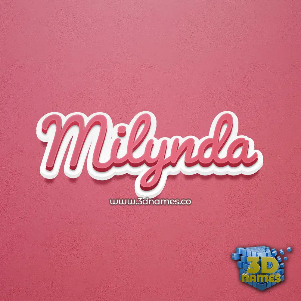 milynda in Red Scribble style - 3D name wallpaper