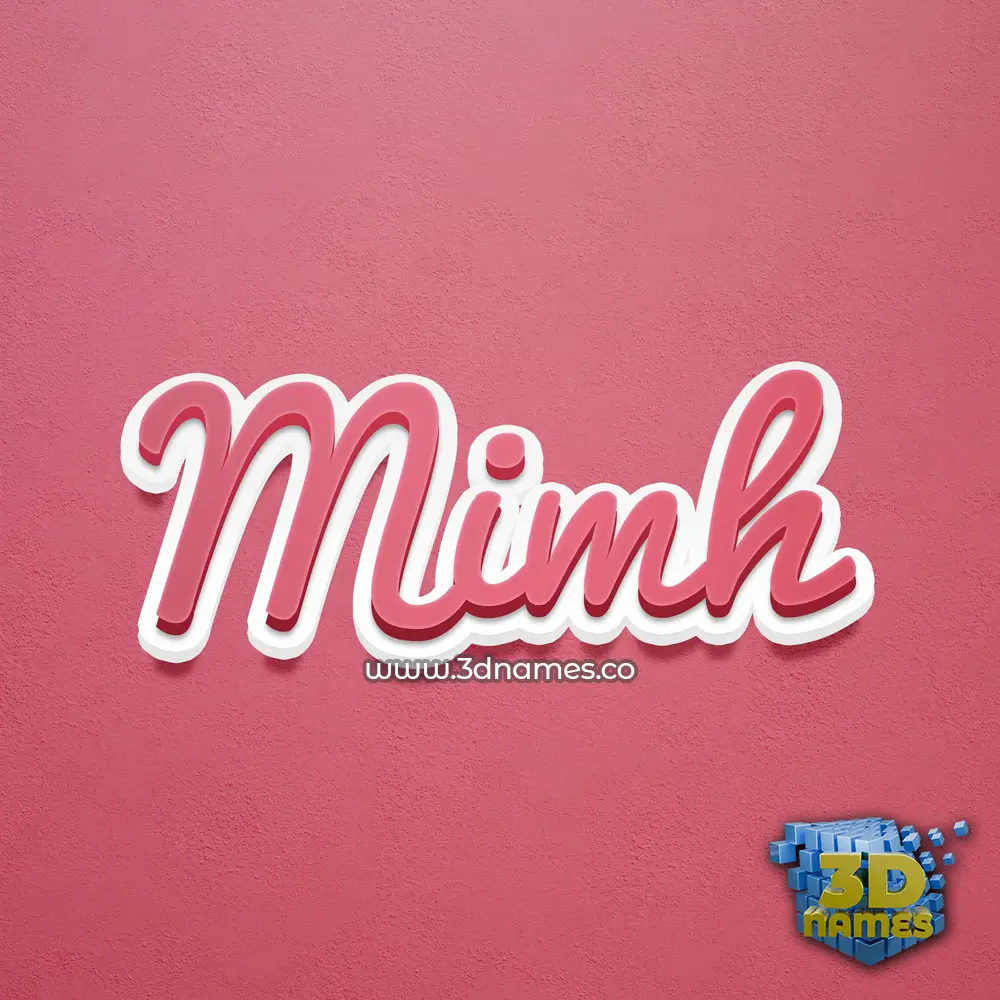 mimh in Red Scribble style - 3D name wallpaper
