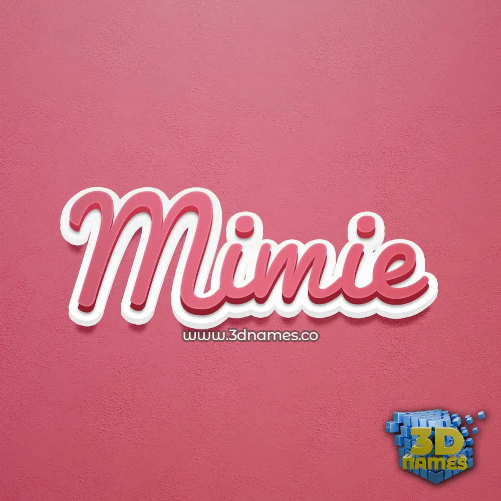 mimie in Red Scribble style - 3D name wallpaper