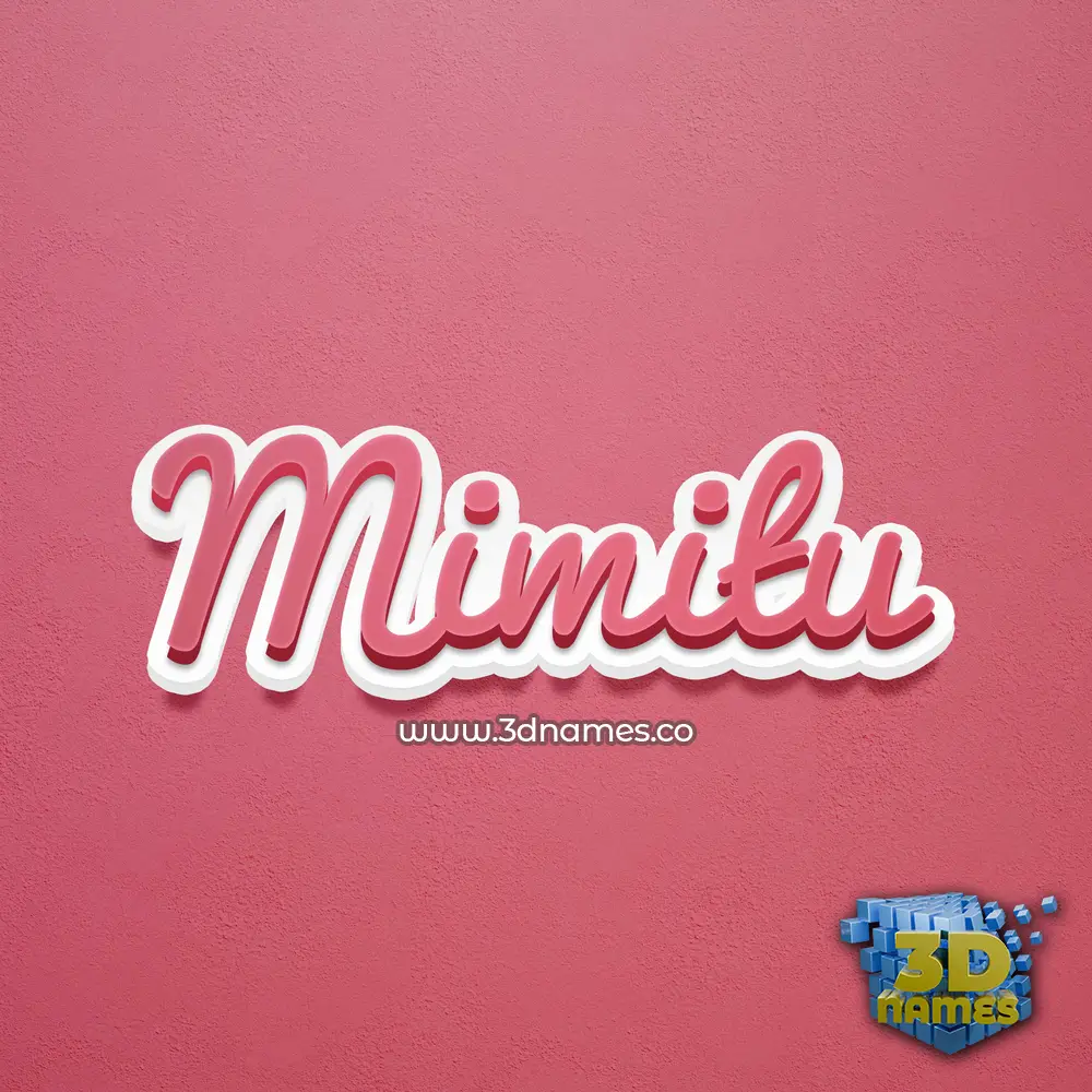 mimitu in Red Scribble style - 3D name wallpaper