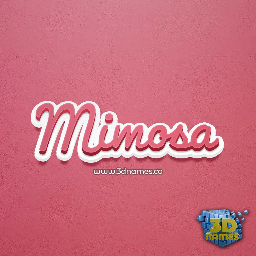 mimosa in Red Scribble style - 3D name wallpaper