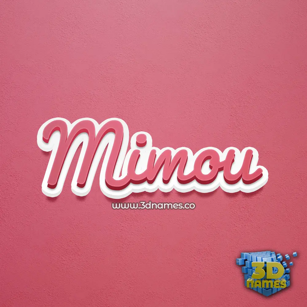 mimou in Red Scribble style - 3D name wallpaper