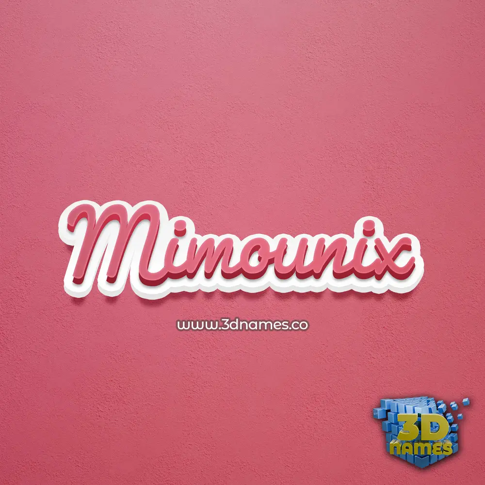 mimounix in Red Scribble style - 3D name wallpaper