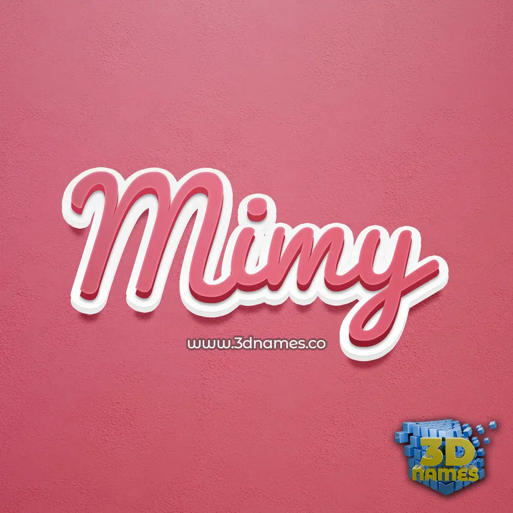 mimy in Red Scribble style - 3D name wallpaper