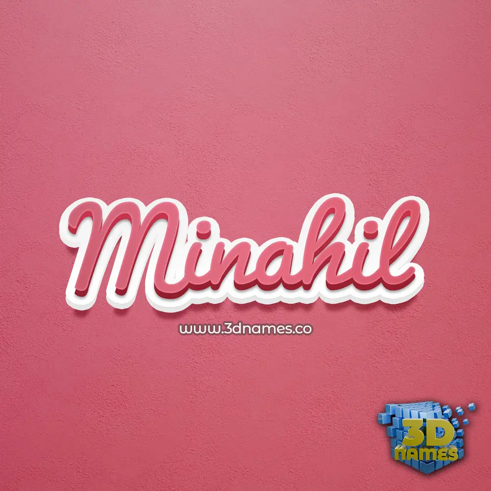minahil in Red Scribble style - 3D name wallpaper