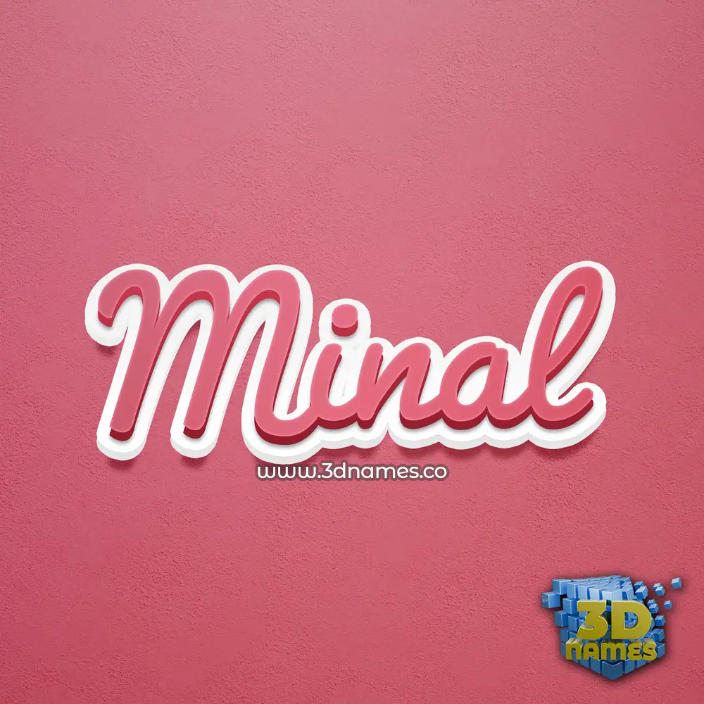 minal in Red Scribble style - 3D name wallpaper