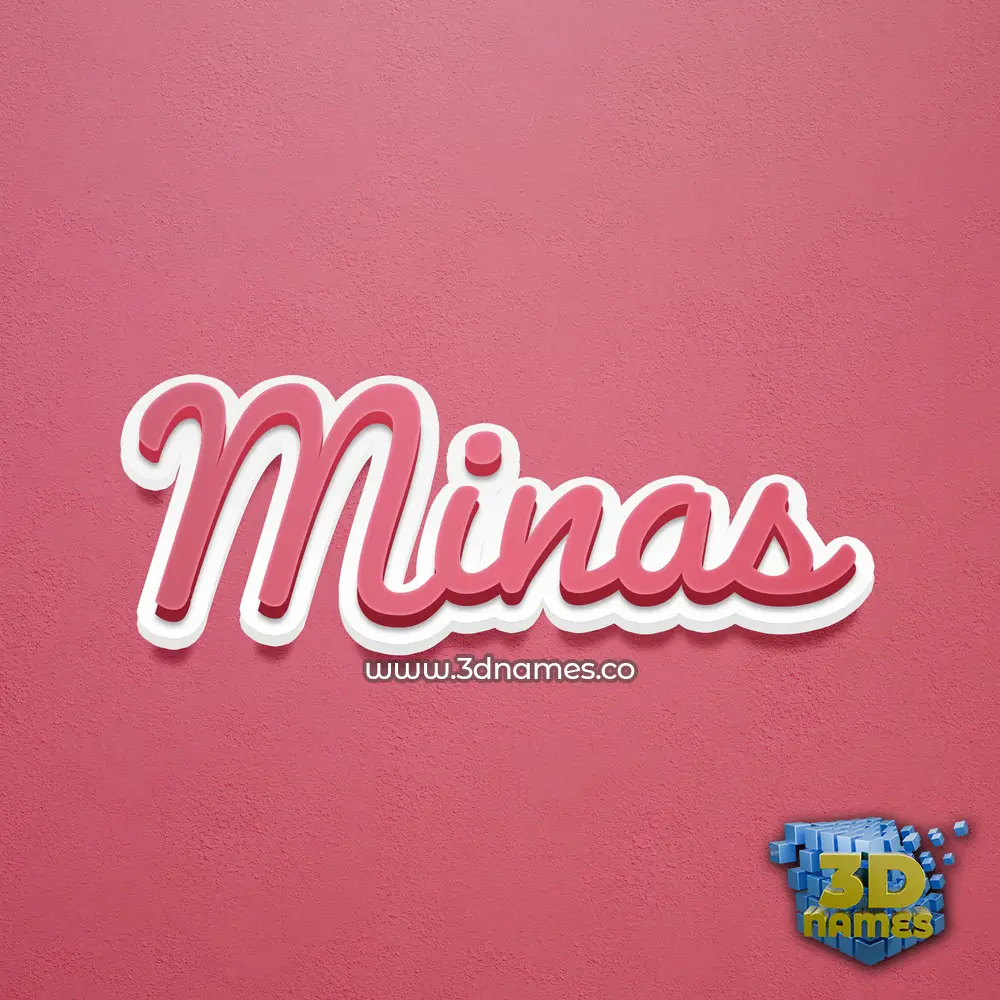 minas in Red Scribble style - 3D name wallpaper