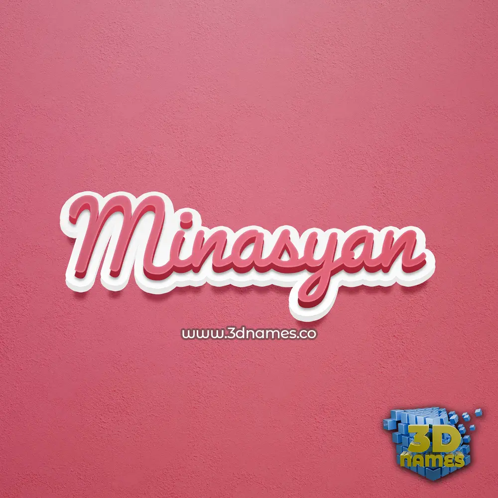 minasyan in Red Scribble style - 3D name wallpaper