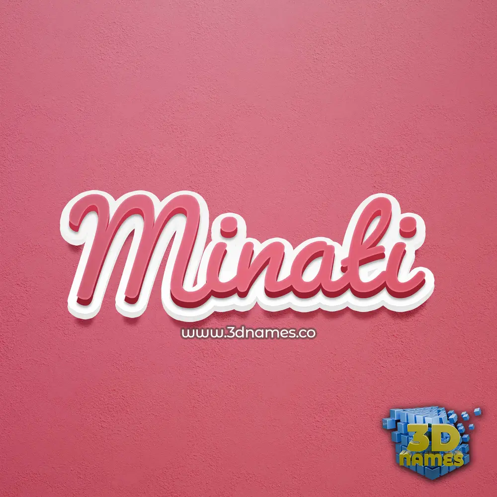 minati in Red Scribble style - 3D name wallpaper