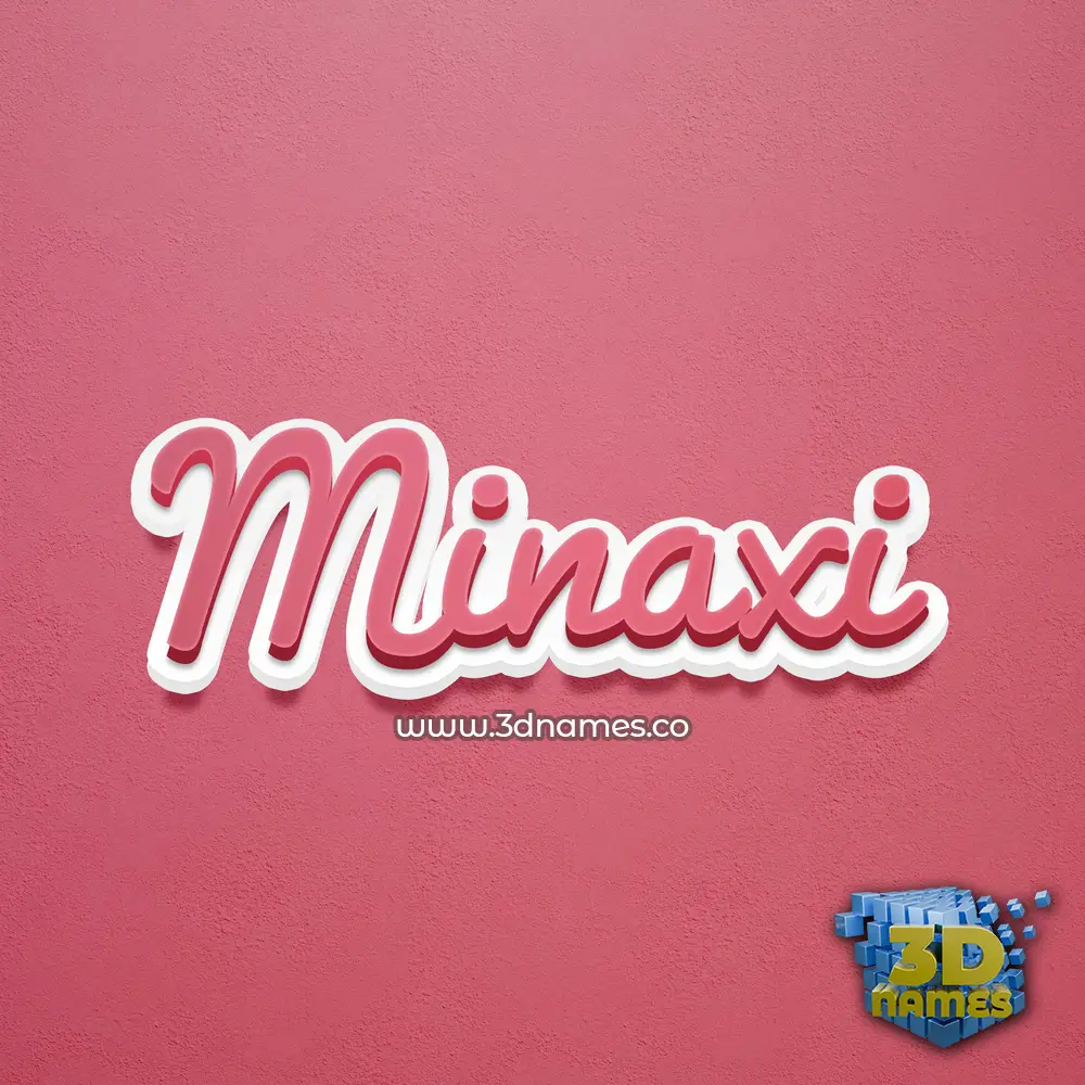 minaxi in Red Scribble style - 3D name wallpaper