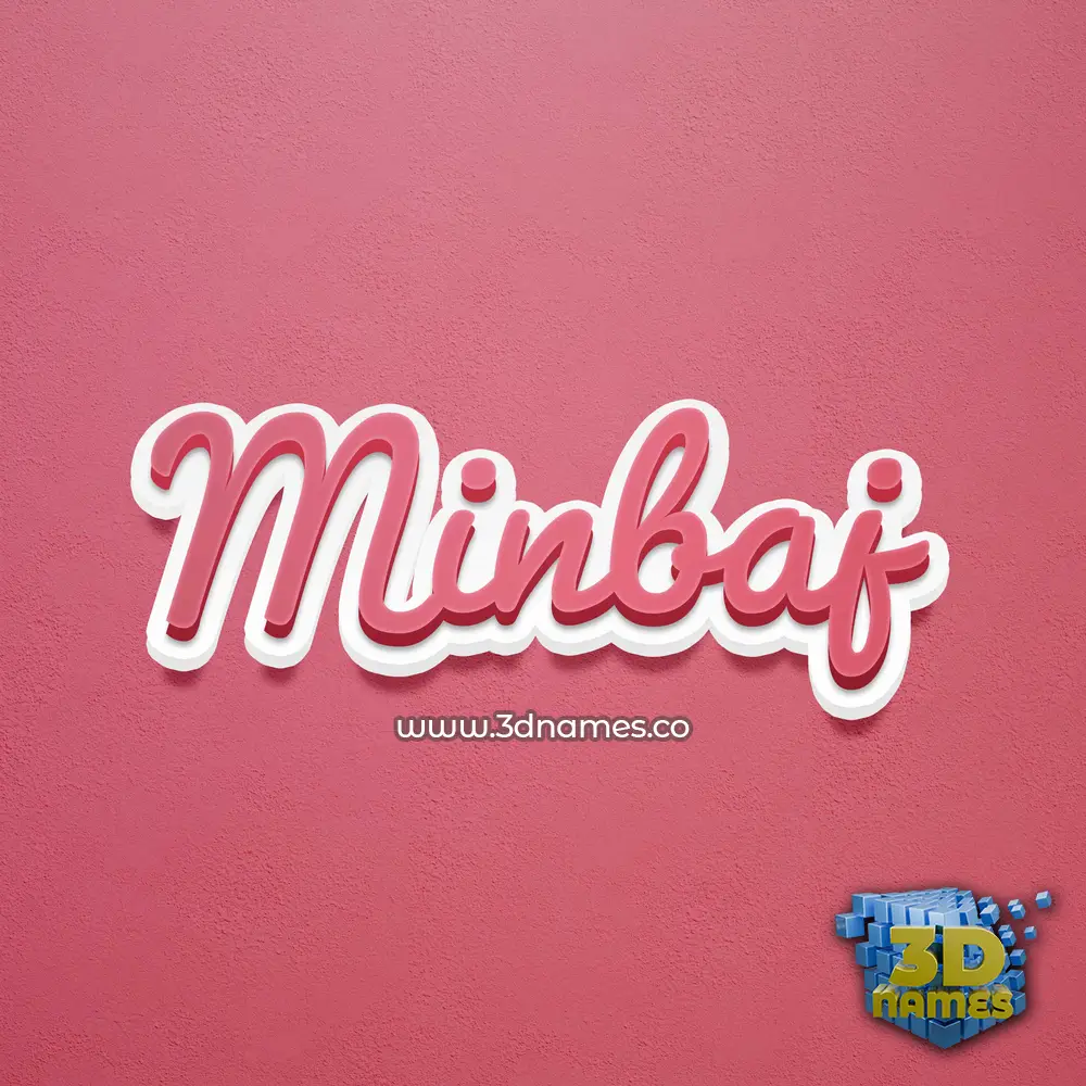 minbaj in Red Scribble style - 3D name wallpaper