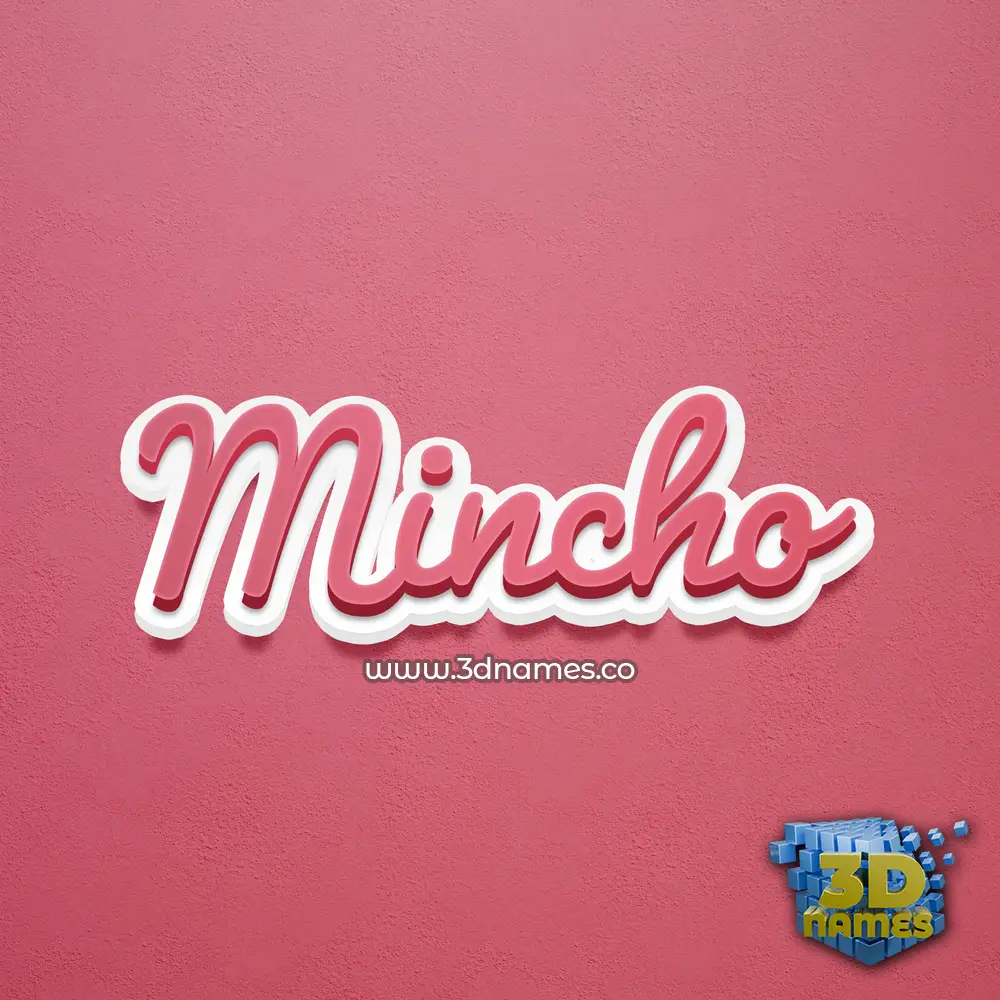 mincho in Red Scribble style - 3D name wallpaper