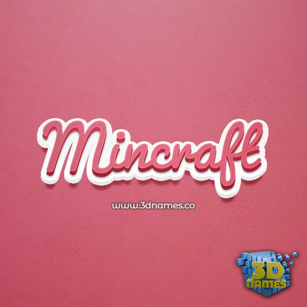 mincraft in Red Scribble style - 3D name wallpaper
