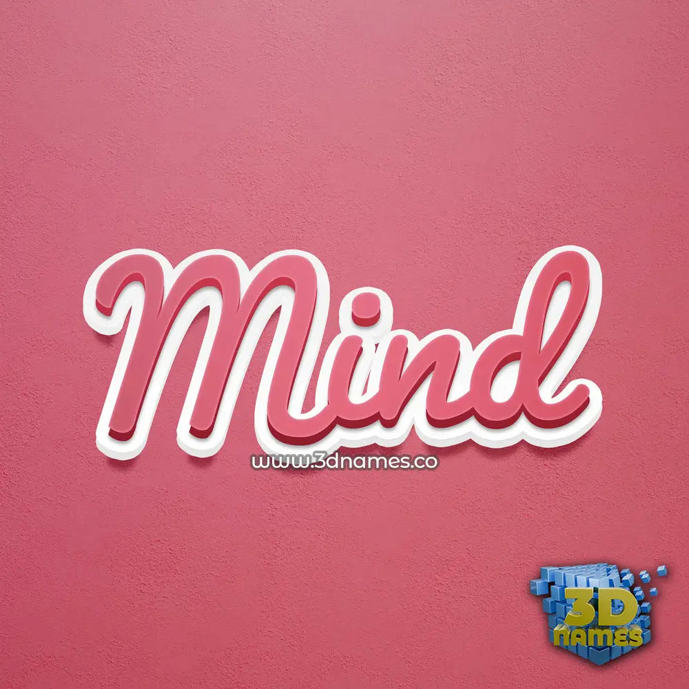 mind in Red Scribble style - 3D name wallpaper