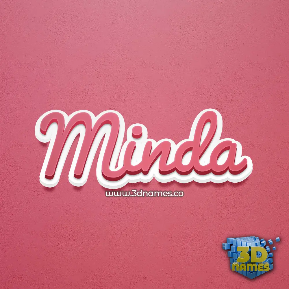 minda in Red Scribble style - 3D name wallpaper