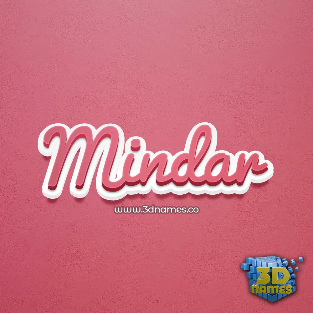 mindar in Red Scribble style - 3D name wallpaper