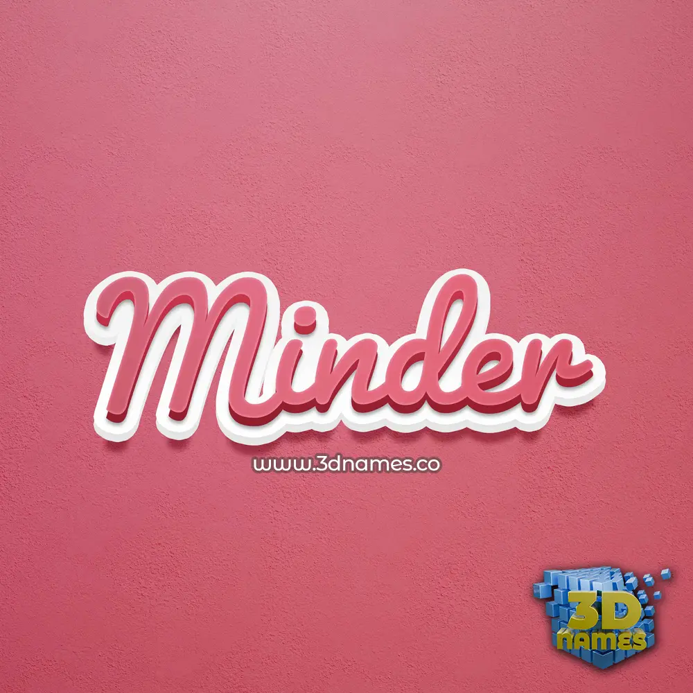 minder in Red Scribble style - 3D name wallpaper