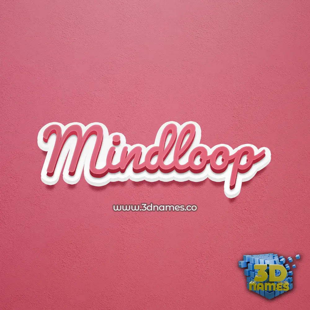 mindloop in Red Scribble style - 3D name wallpaper