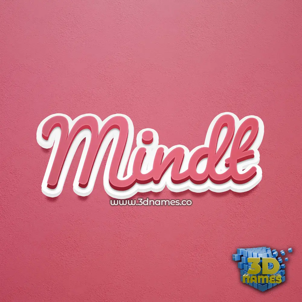 mindt in Red Scribble style - 3D name wallpaper