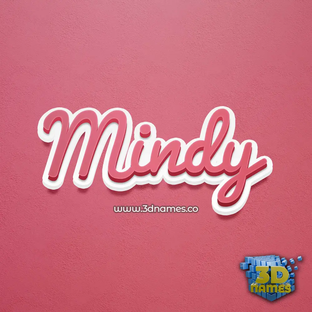 mindy in Red Scribble style - 3D name wallpaper