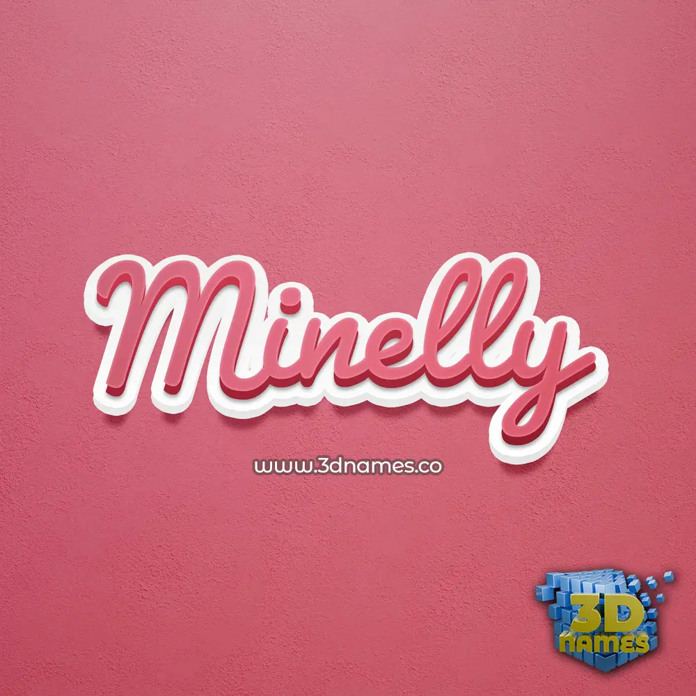 minelly in Red Scribble style - 3D name wallpaper