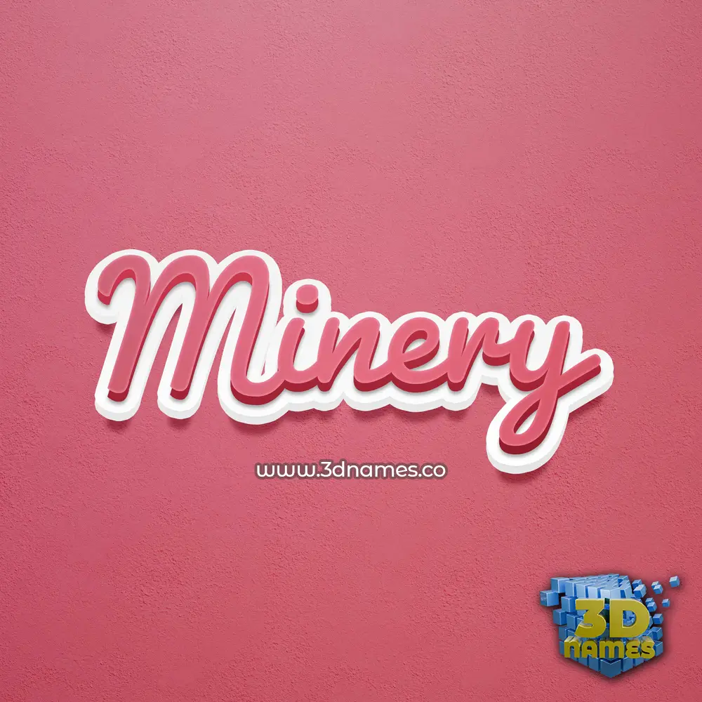 minery in Red Scribble style - 3D name wallpaper