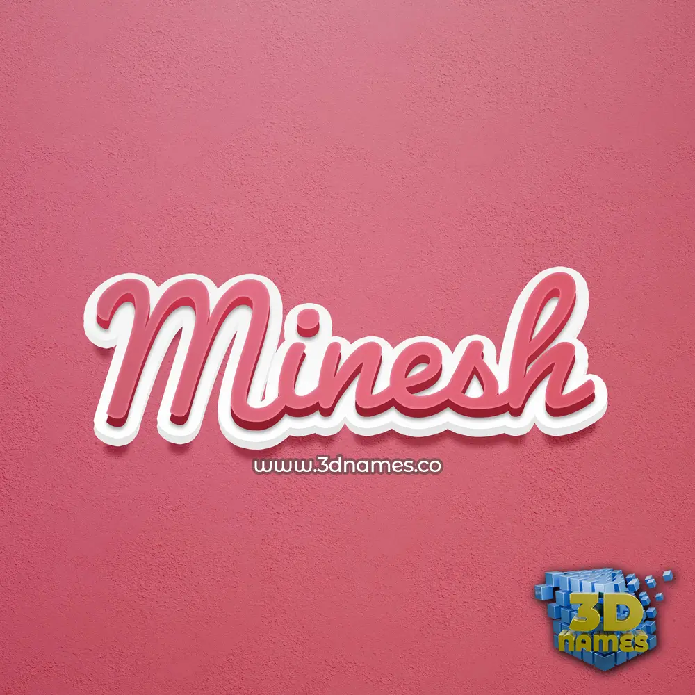 minesh in Red Scribble style - 3D name wallpaper