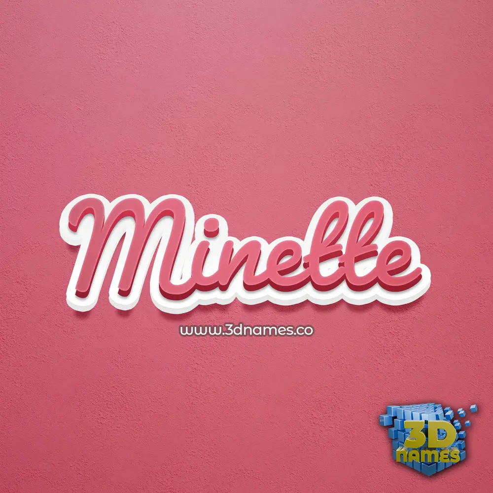 minette in Red Scribble style - 3D name wallpaper