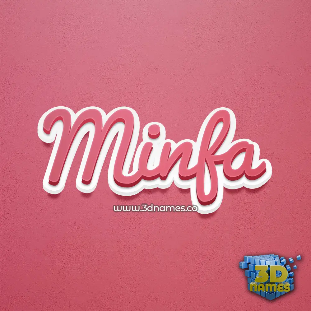 minfa in Red Scribble style - 3D name wallpaper