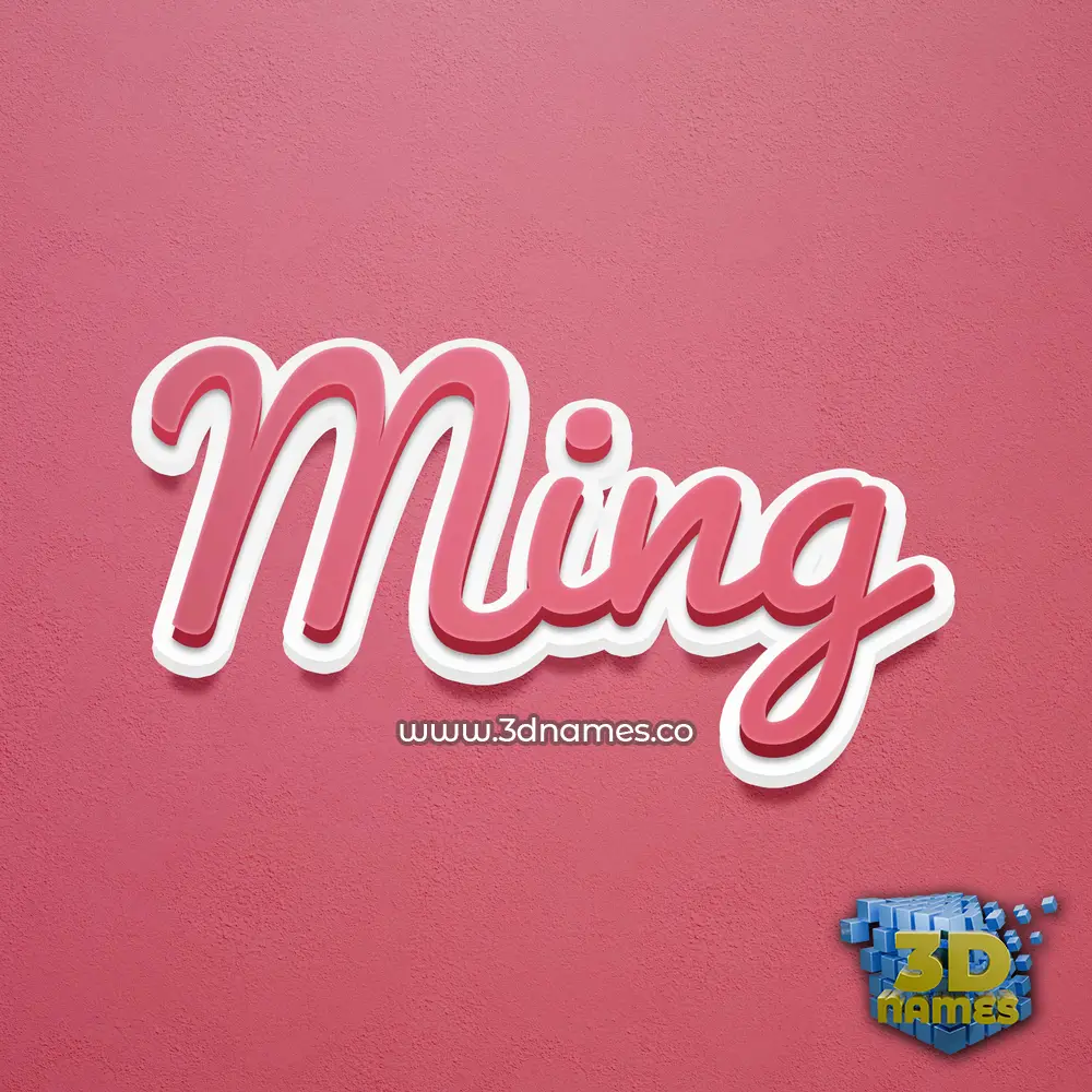 ming in Red Scribble style - 3D name wallpaper