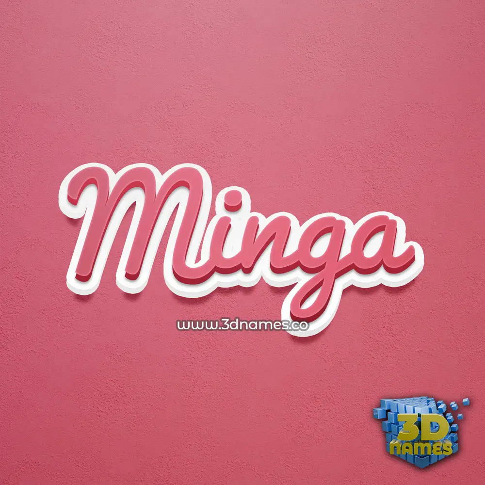 minga in Red Scribble style - 3D name wallpaper