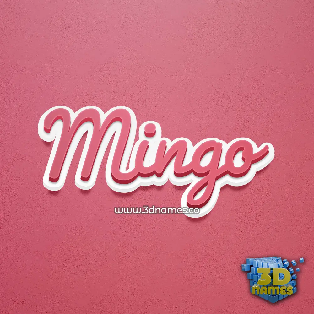mingo in Red Scribble style - 3D name wallpaper