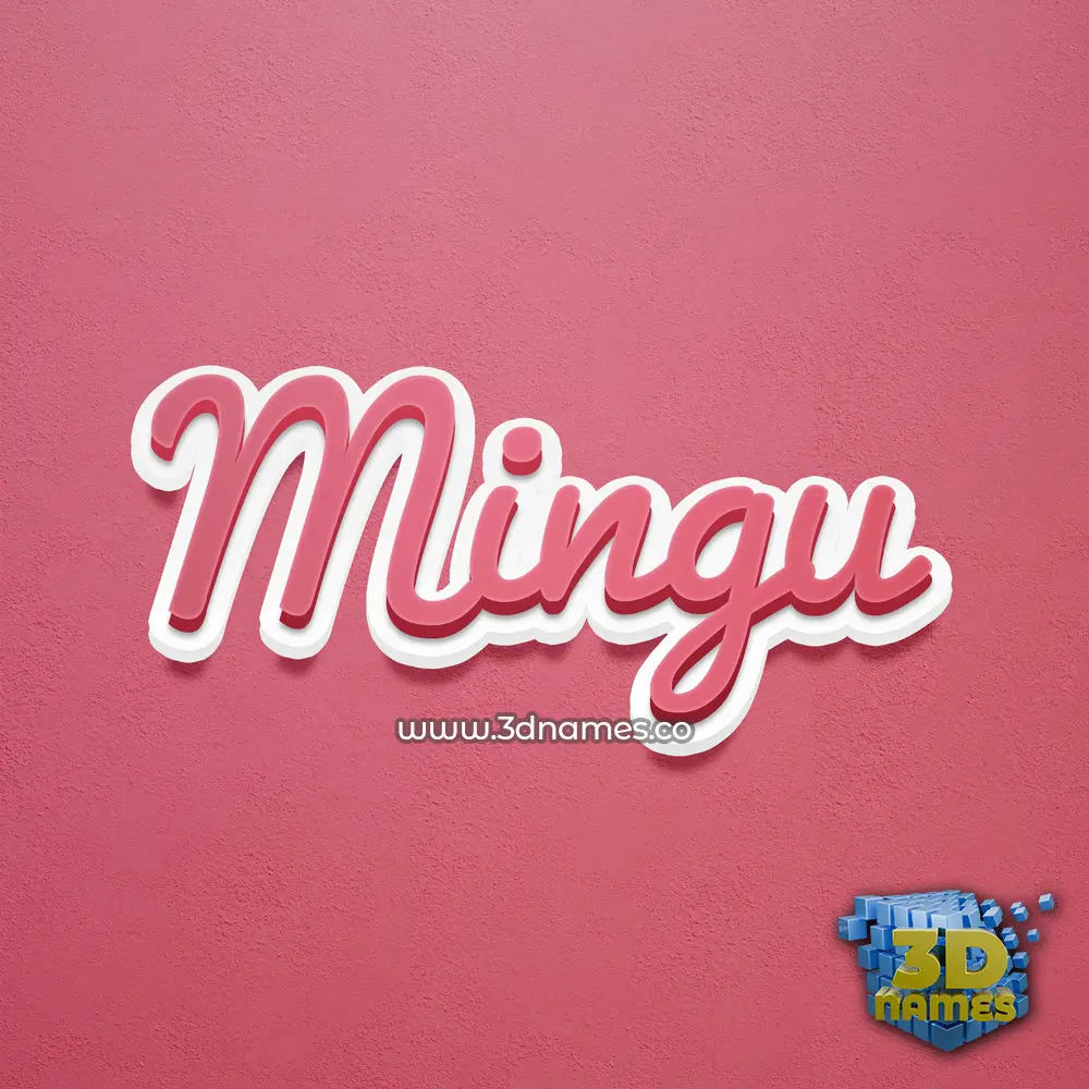 mingu in Red Scribble style - 3D name wallpaper