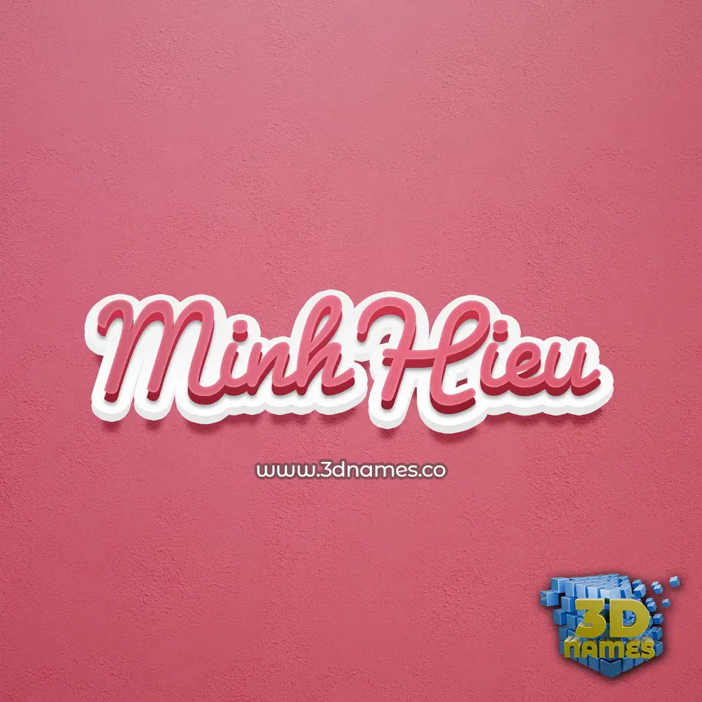 minh hieu in Red Scribble style - 3D name wallpaper