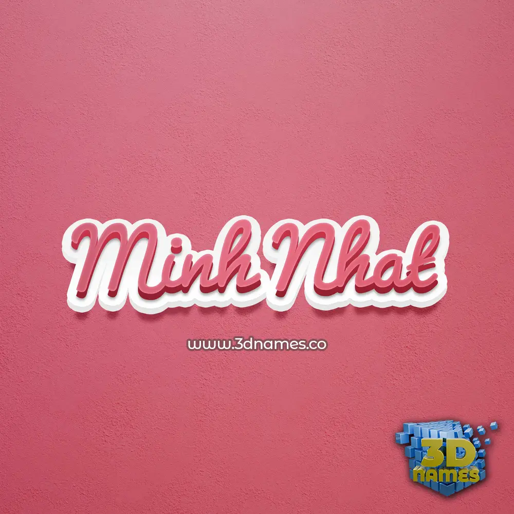 minh nhat in Red Scribble style - 3D name wallpaper