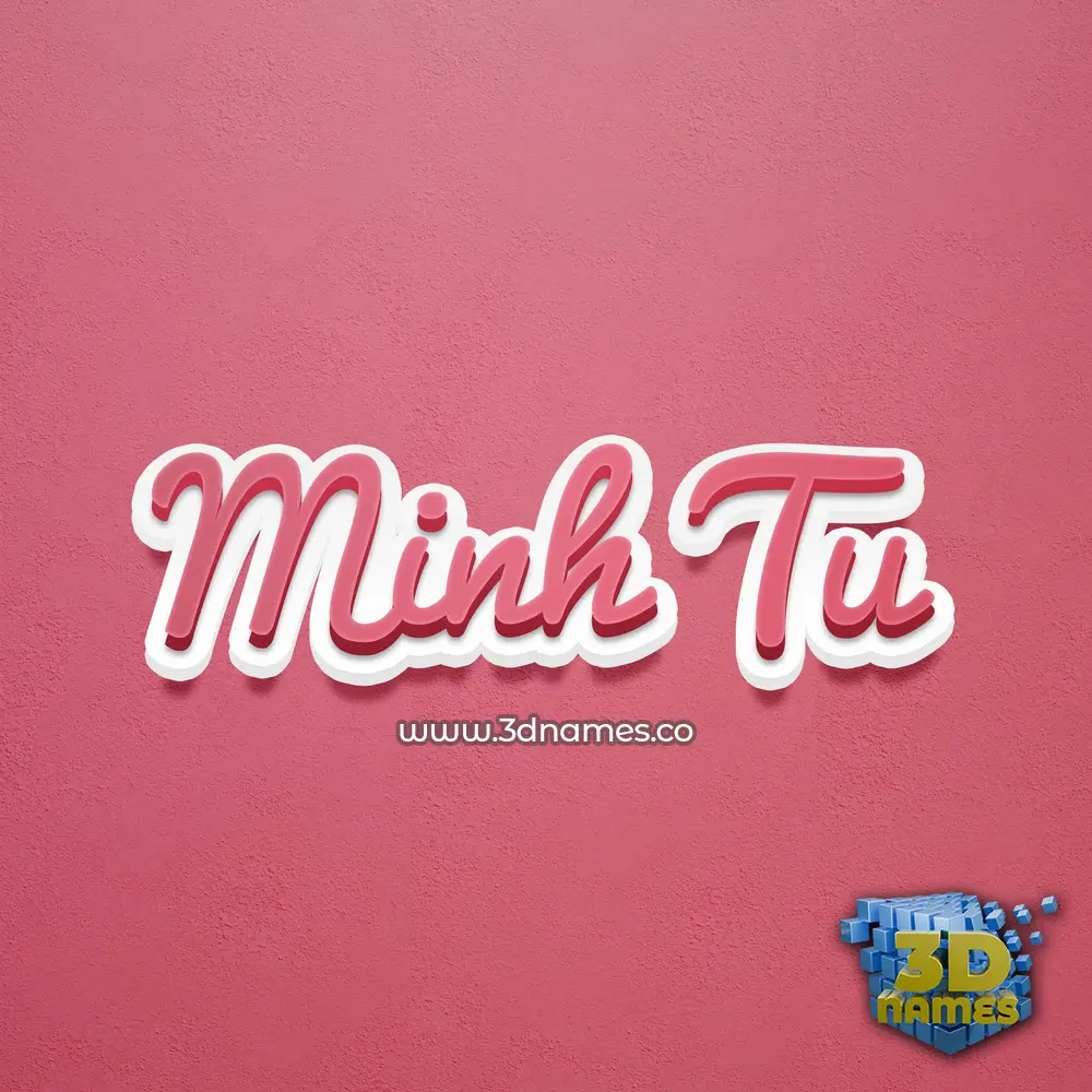 minh tu in Red Scribble style - 3D name wallpaper