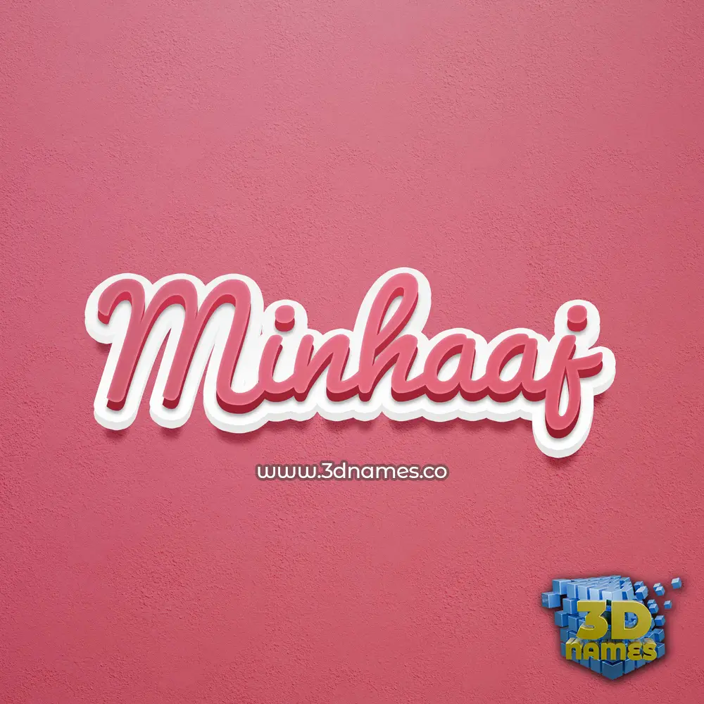 minhaaj in Red Scribble style - 3D name wallpaper