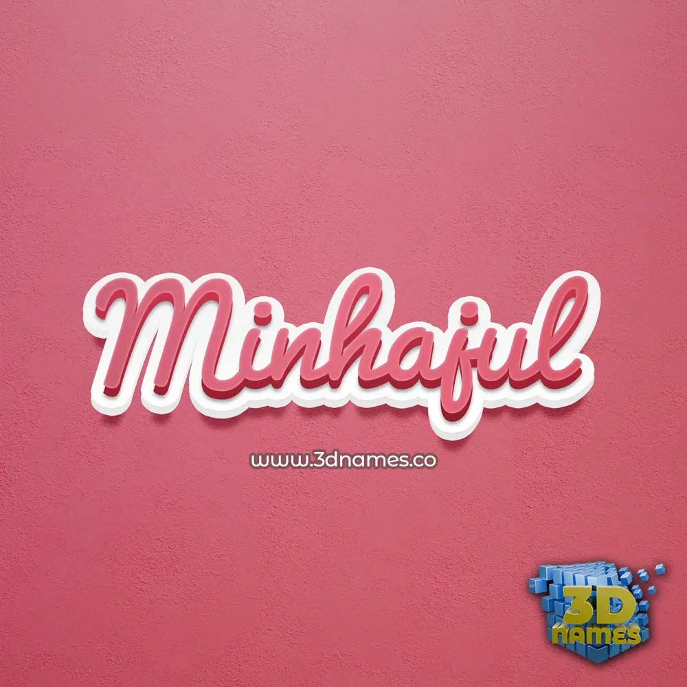 minhajul in Red Scribble style - 3D name wallpaper