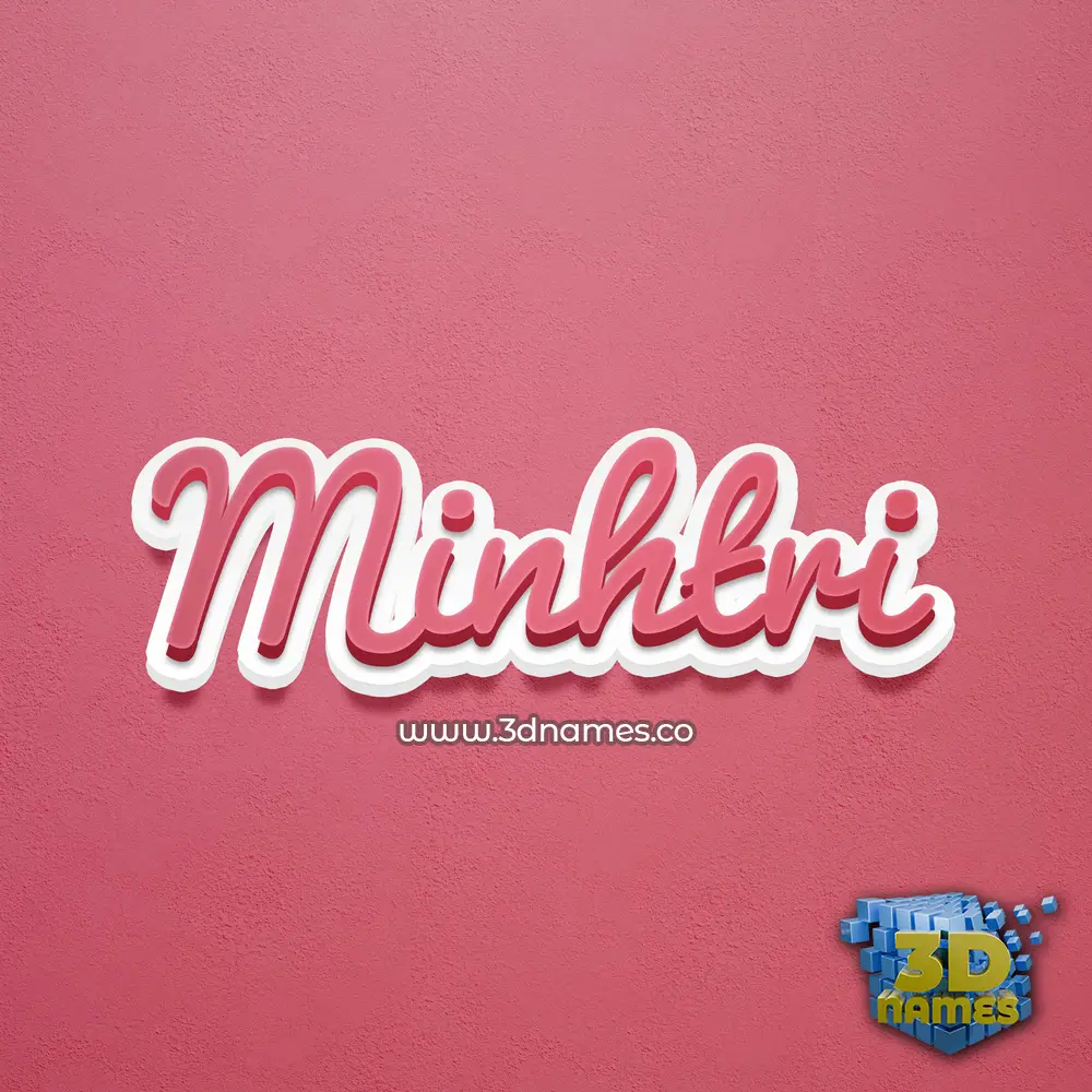 minhtri in Red Scribble style - 3D name wallpaper