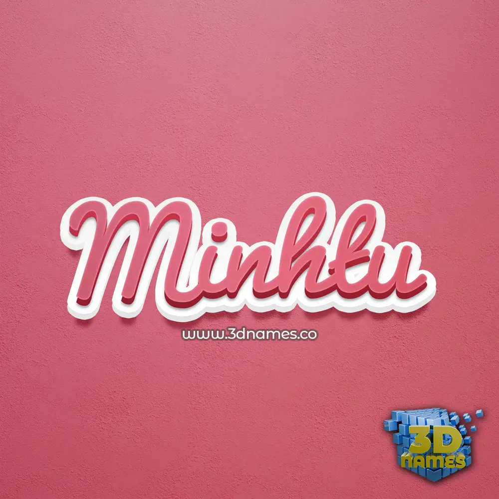 minhtu in Red Scribble style - 3D name wallpaper