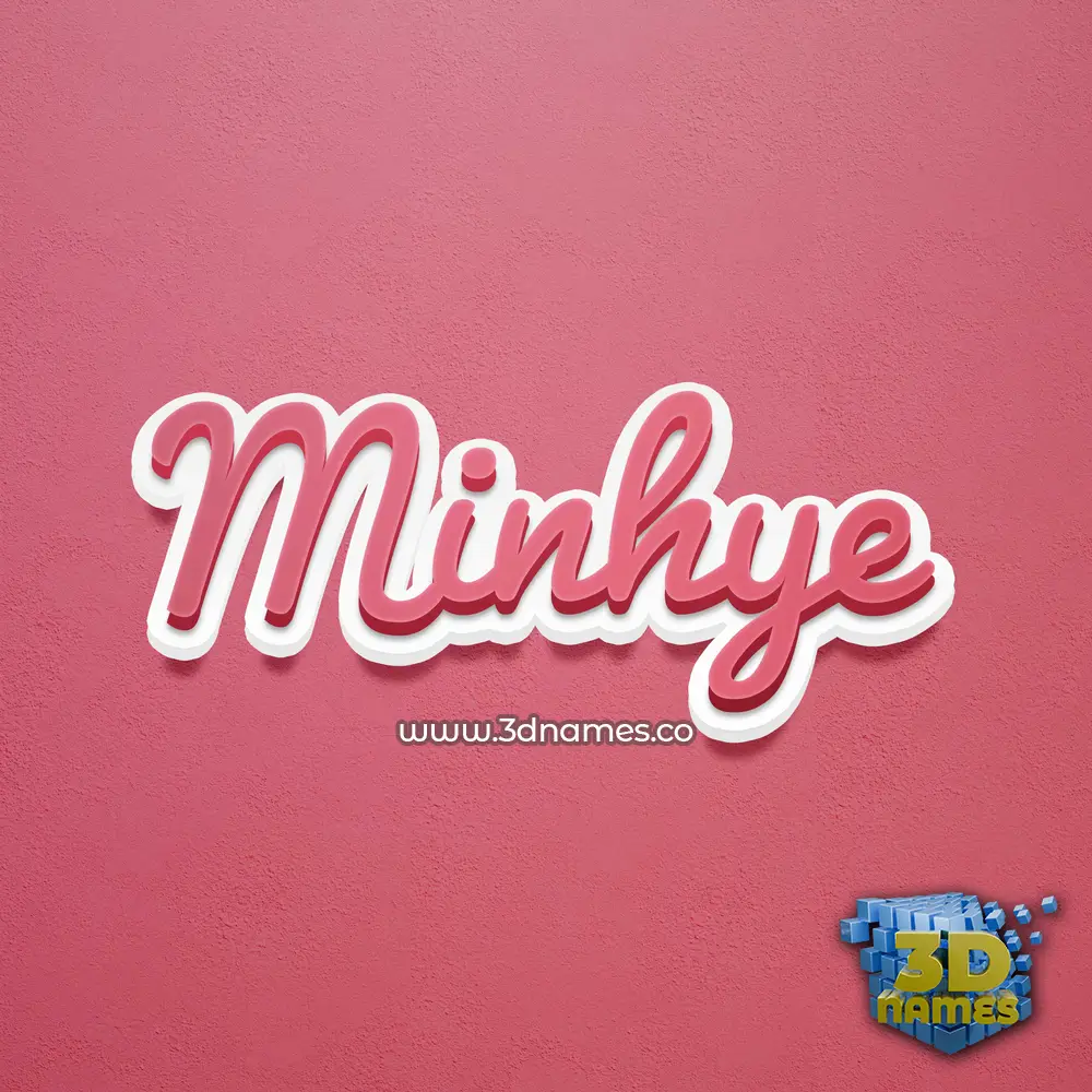 minhye in Red Scribble style - 3D name wallpaper
